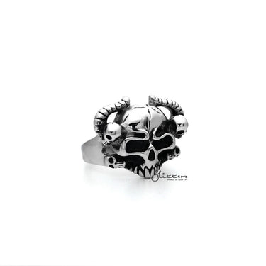 Men's Antiqued Stainless Steel Skull Casting Rings